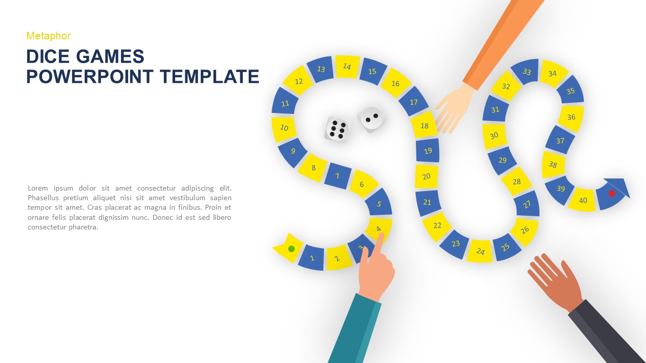 Dice Gaming PowerPoint Template for Presentations Slidebazaar