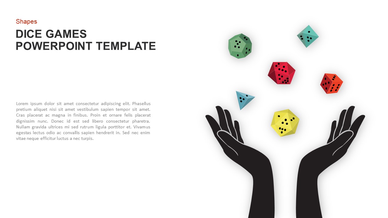 Dice Gaming PowerPoint Template for Presentations Slidebazaar