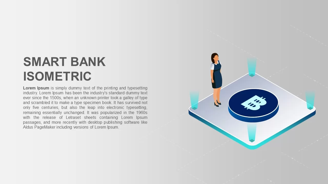 smart bank isometric powerpoint presentation template