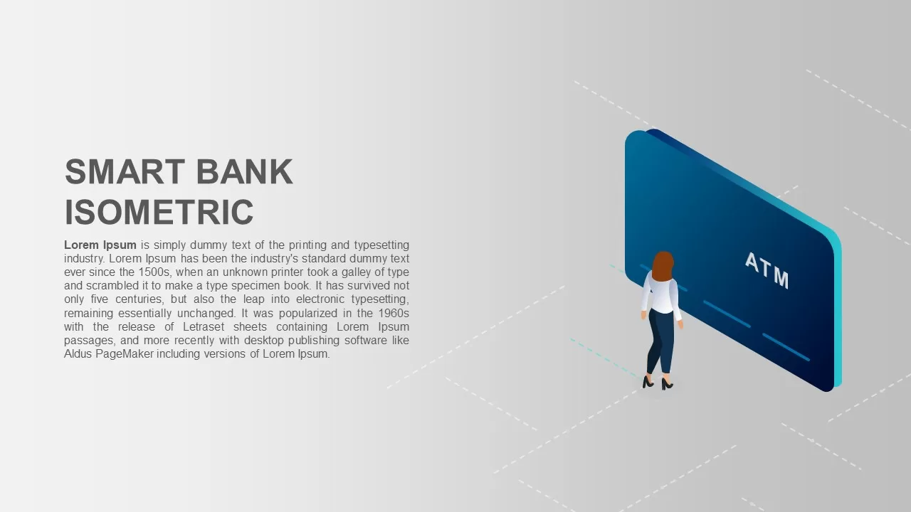 smart bank isometric presentation template