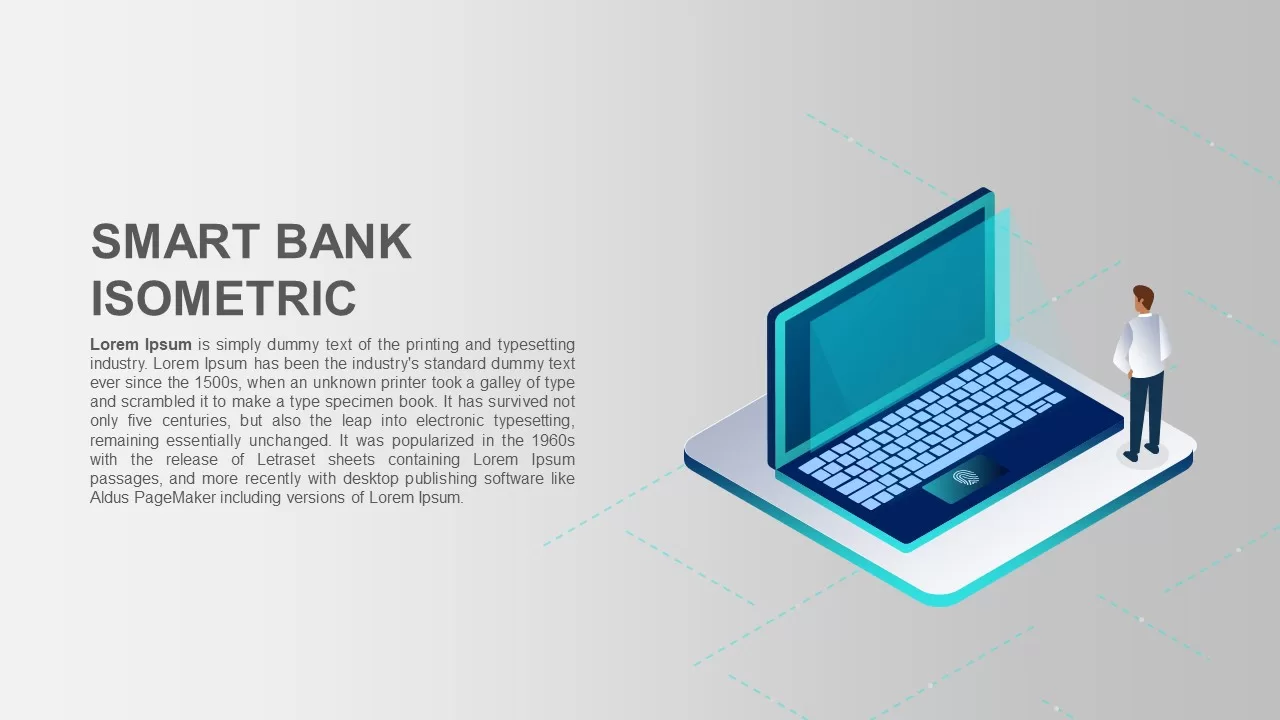 smart bank isometric template for presentation