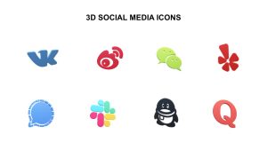 3D Social Media Icons Free PowerPoint Template