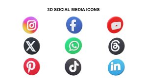 Free 3D Social Media Icons PowerPoint Template