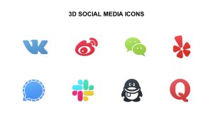 Free 3D Social Media Icons PPT Template For Presentation