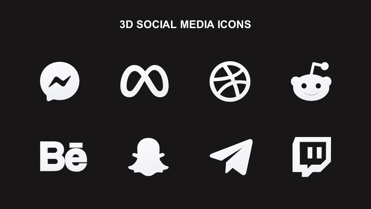 Free 3D Social Media Icons PPT Templates Presentation