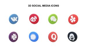 Free 3D Social Media Icons PowerPoint Slide