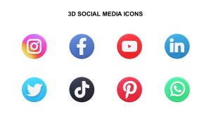 Free 3D Social Media Icons PowerPoint Template