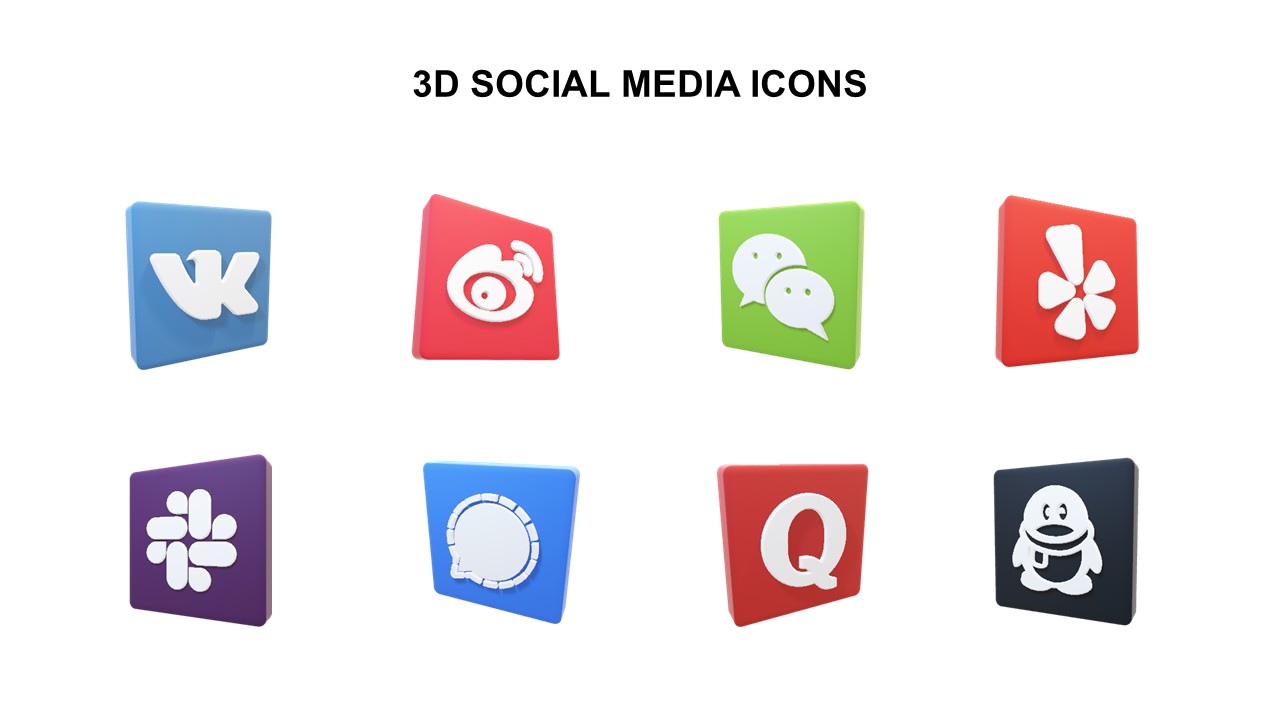 Free 3D Social Media Icons PowerPoint Templates