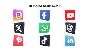 Free 3D Social Media Icons PowerPoint Template