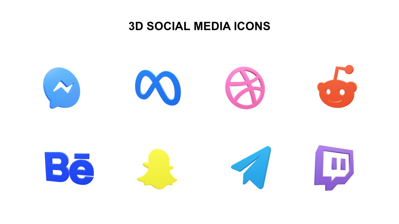 Free 3D Social Media Icons Slides