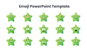 free set of star emoji template for ppt-green