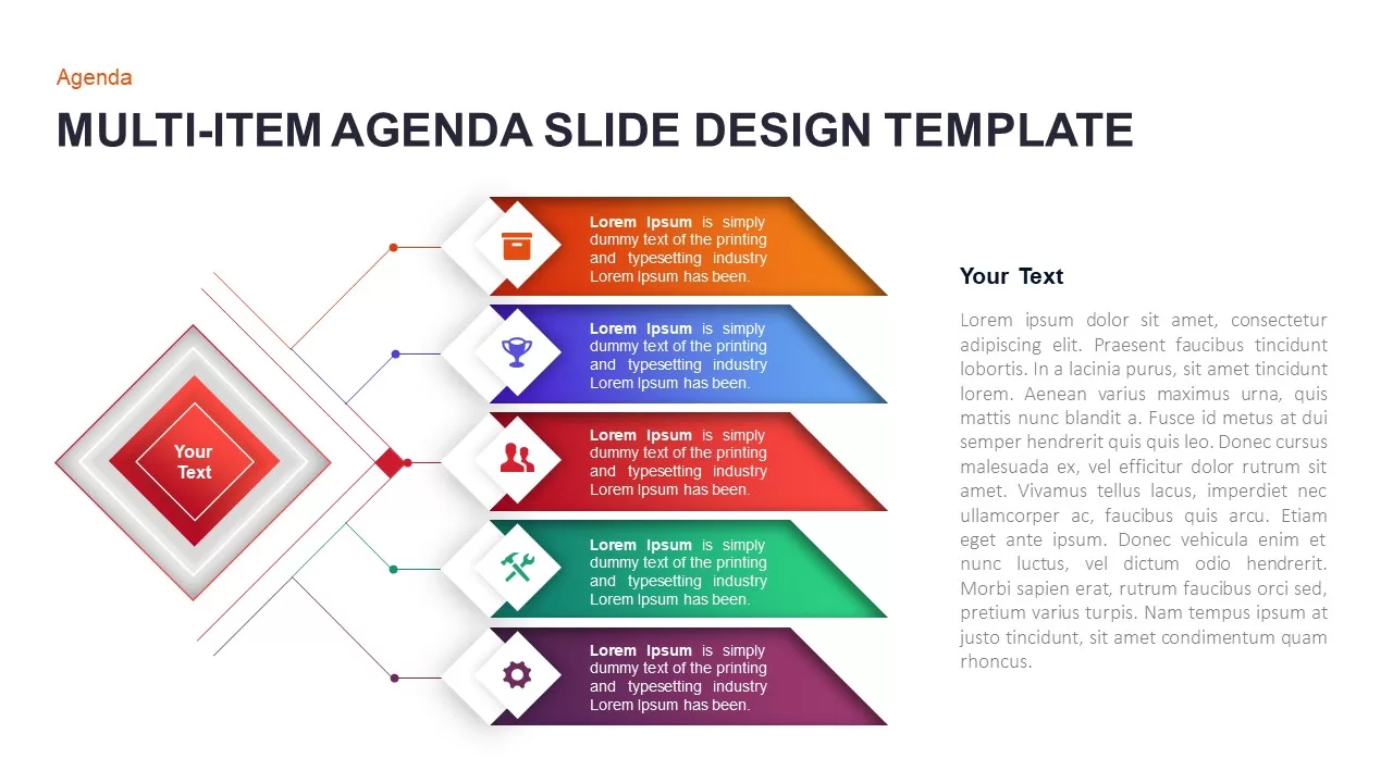 multi item agenda slide design template