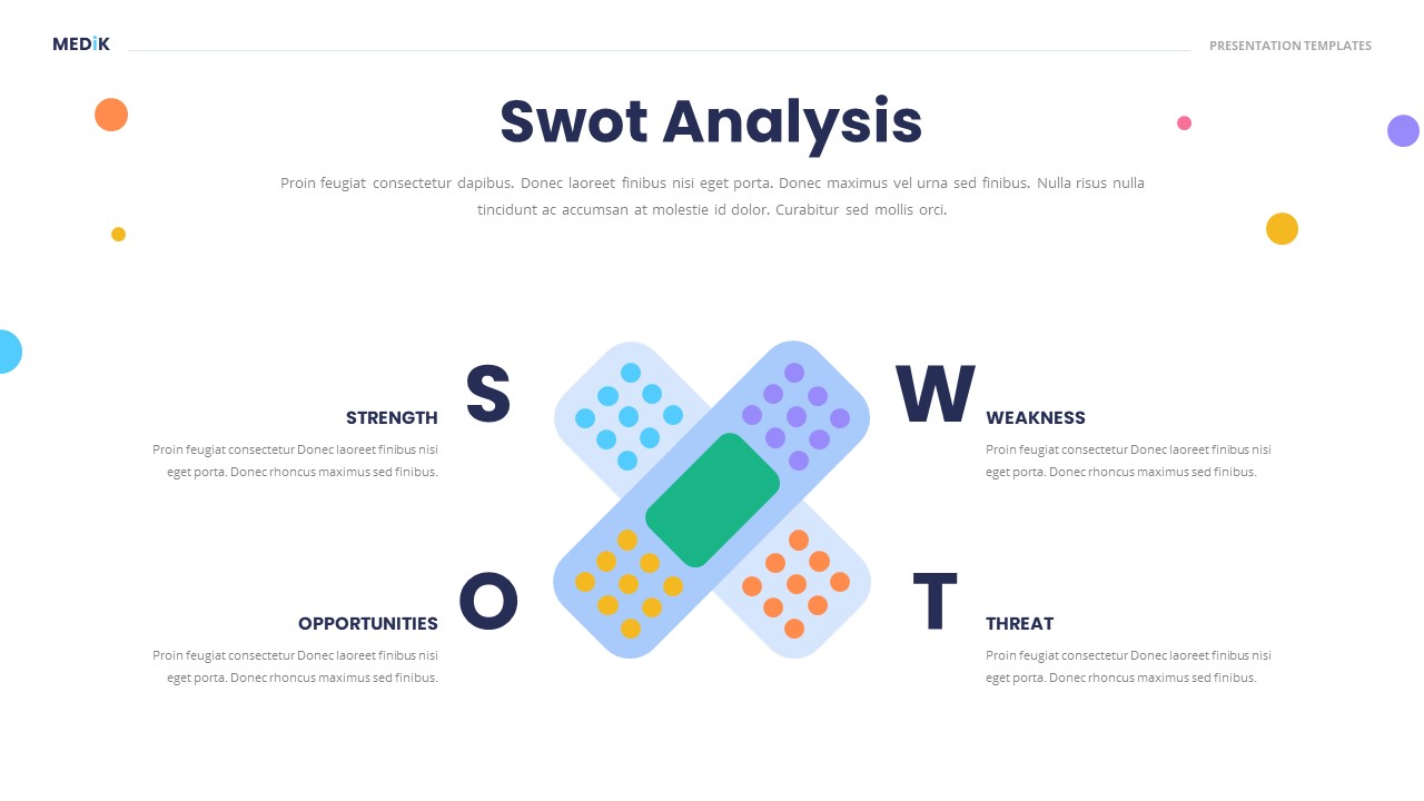 Medical Slide Deck PowerPoint Template swot analysis