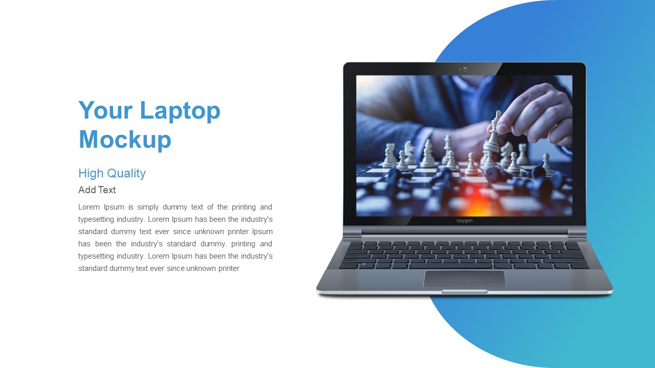 Minimal PowerPoint Template Laptop Mockup