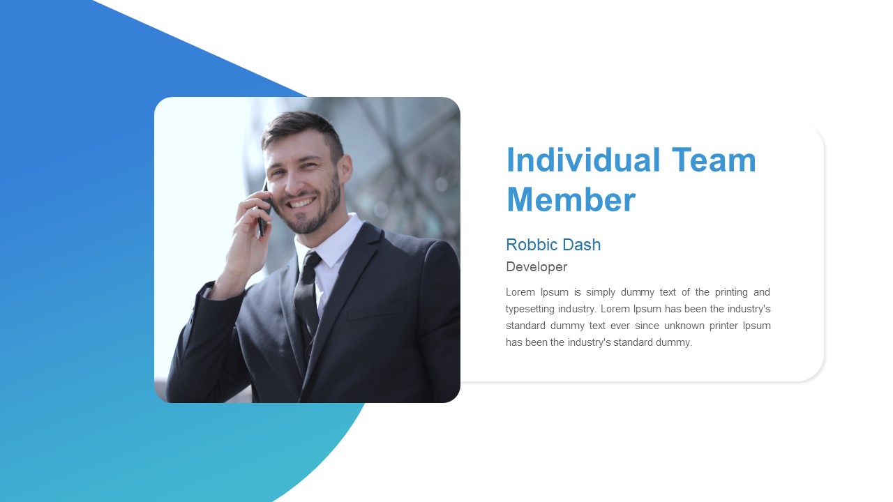 Minimal PowerPoint Template Team Member Slide