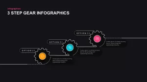 3 step gear infographic template