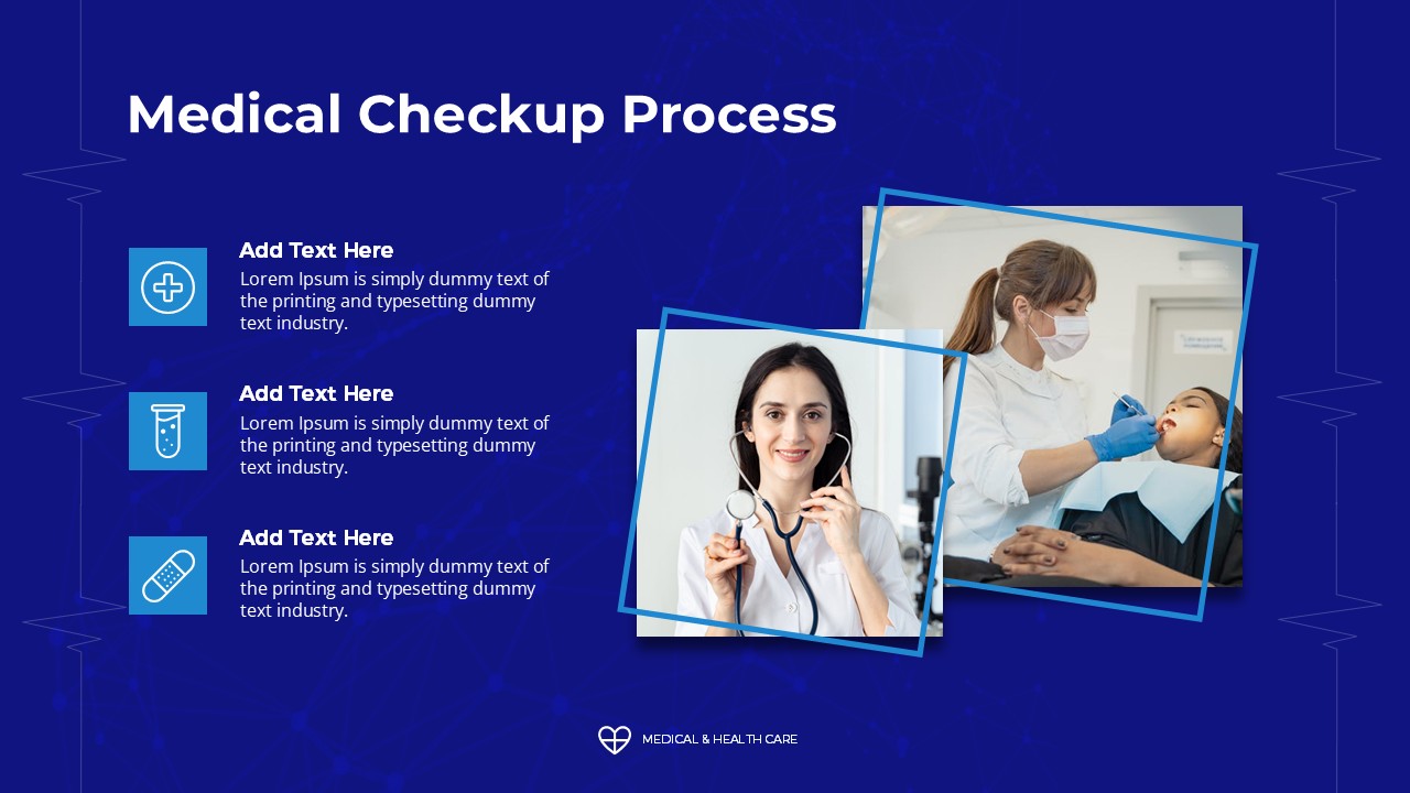 Free Medical Healthcare PowerPoint Template checkup process slide