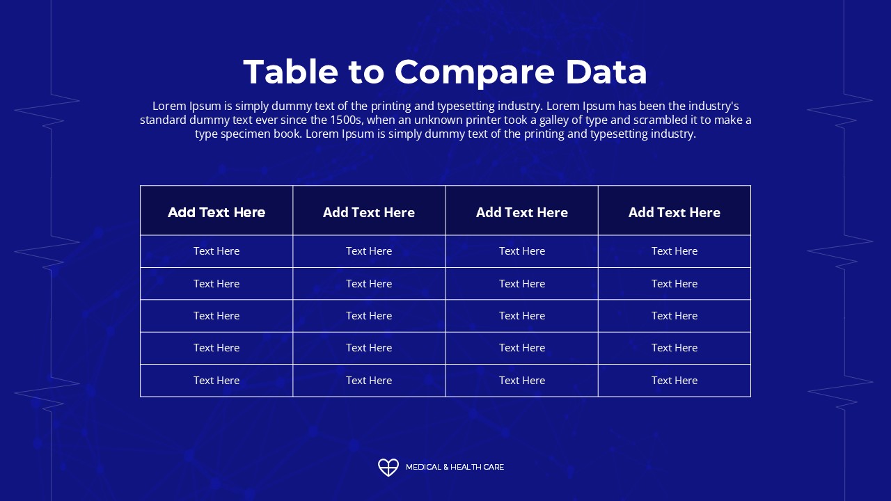 Free Medical Healthcare PowerPoint Template compare data