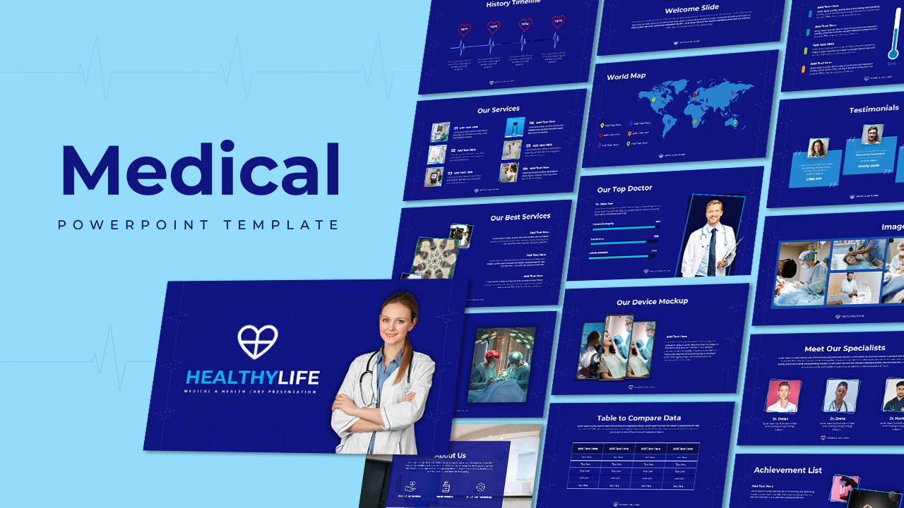 Free Medical Healthcare PowerPoint Template featured image