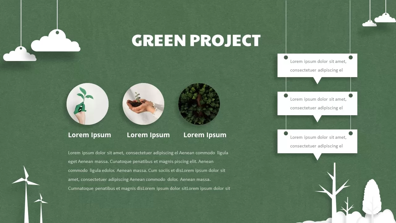 green project slide for paper tree ppt