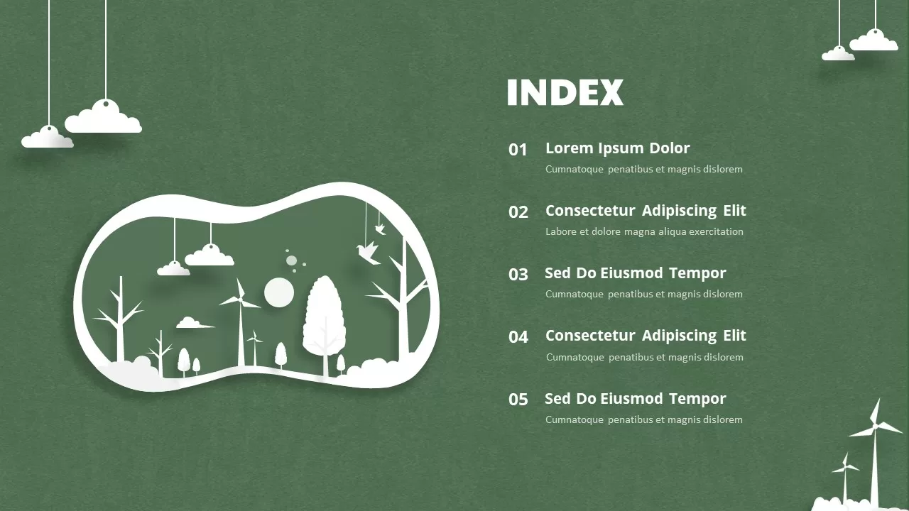 index template for paper tree ppt