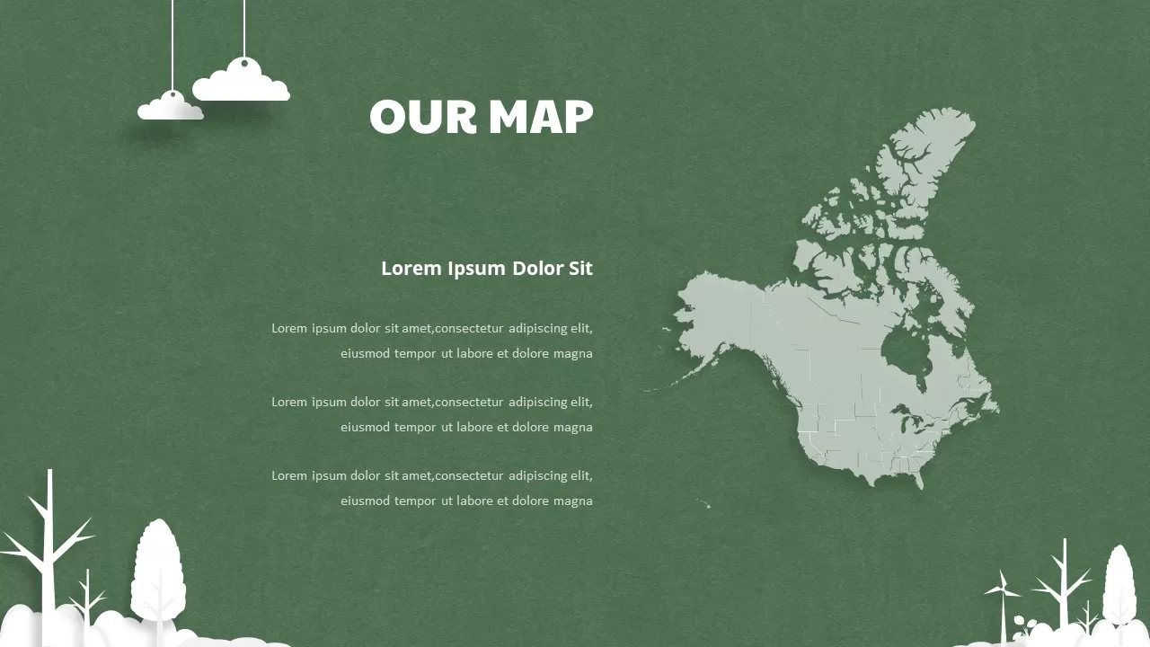 our map template for paper tree slide