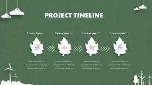 project timeline slide for paper tree presentation