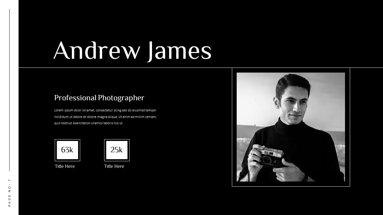 About photographer photography portfolio template