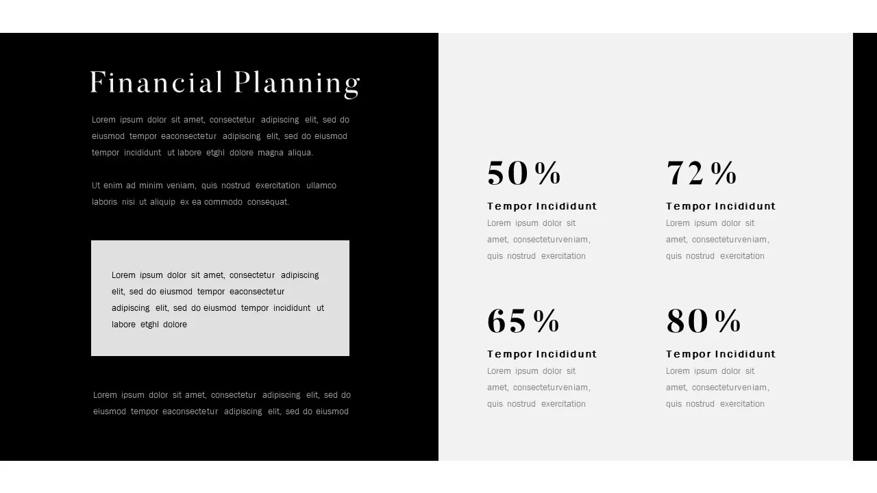 Financial Planning Black and White Business Plan Presentation Template