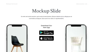 Mobile Mockup Furniture Presentation PowerPoint template