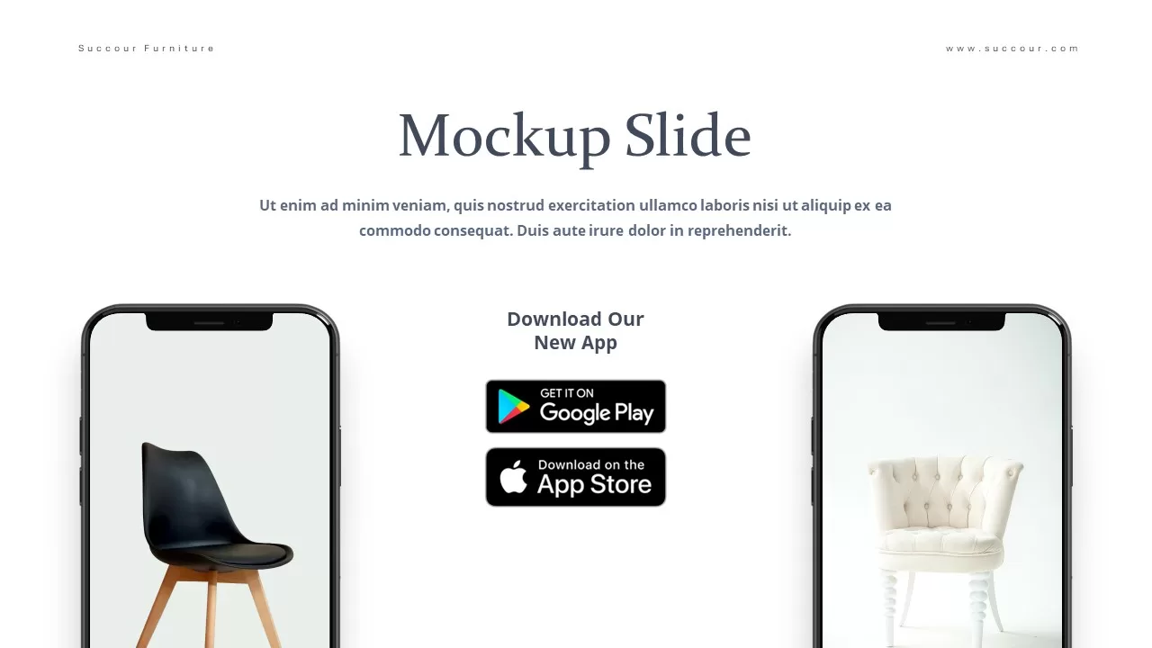 Mobile Mockup Furniture Presentation PowerPoint template