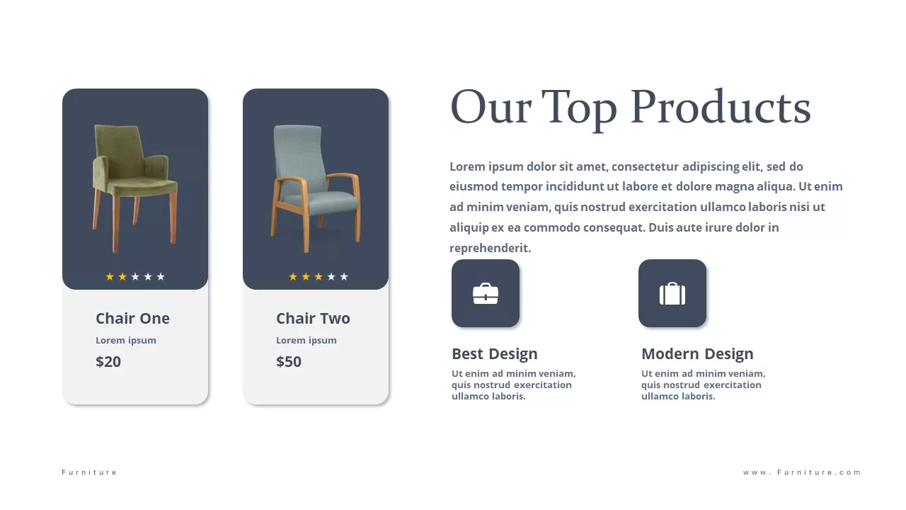 Products Furniture Presentation PowerPoint template