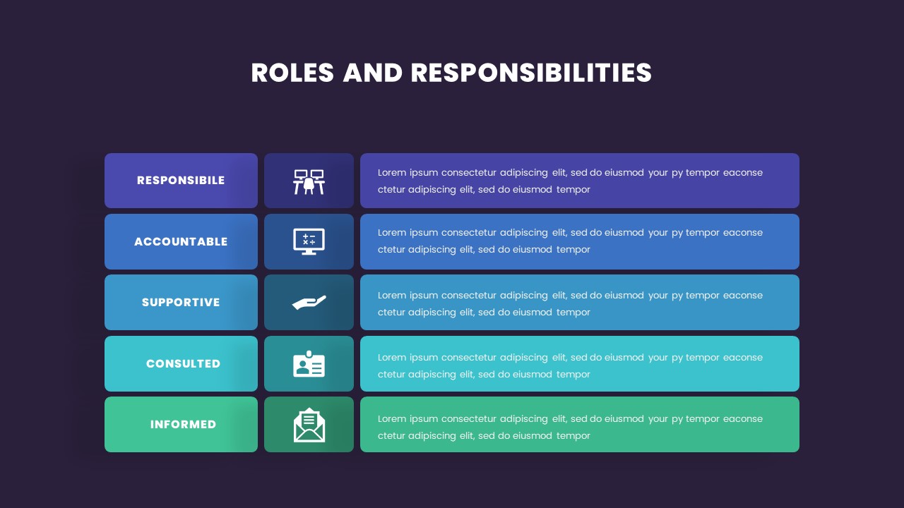 Roles And Responsibility PowerPoint Template