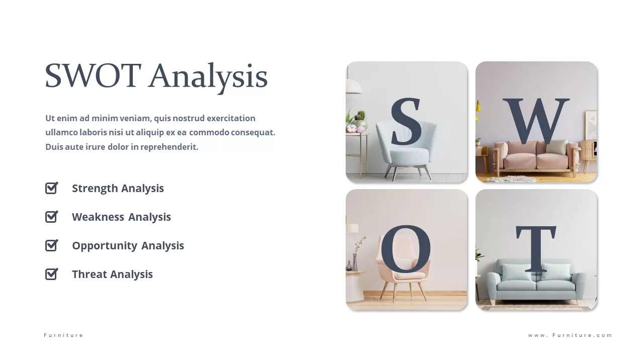 SWOT Furniture Presentation PowerPoint template