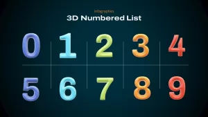 3D block numbers slide