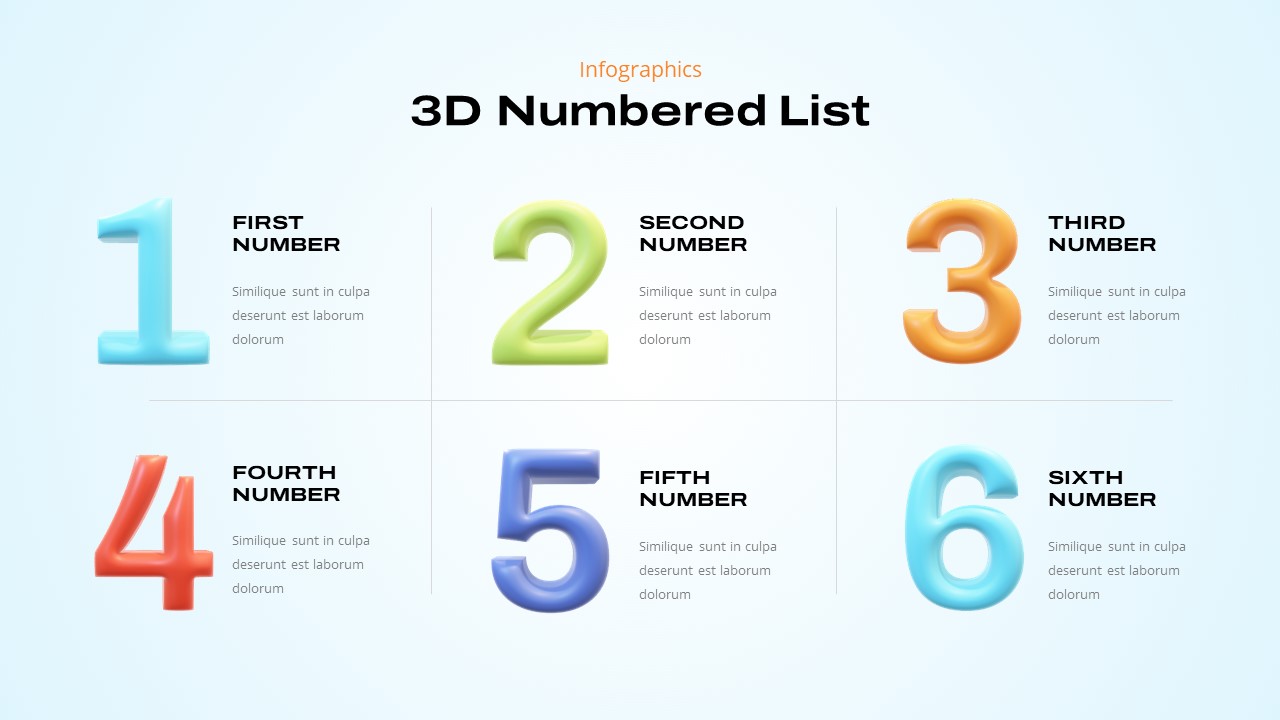 3d number powerpoint list template