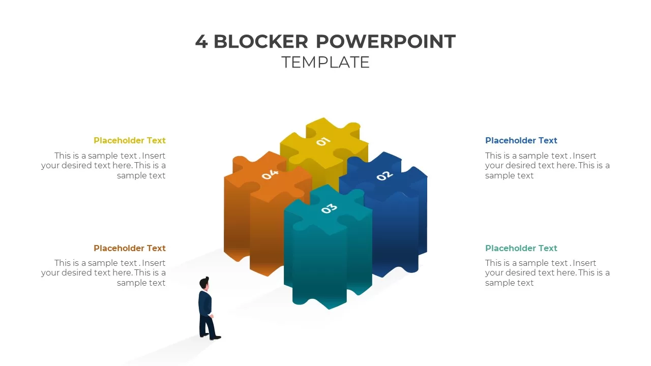 4 blocks slide ppt14 template