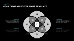 4 circle venn diagram template for PowerPoint