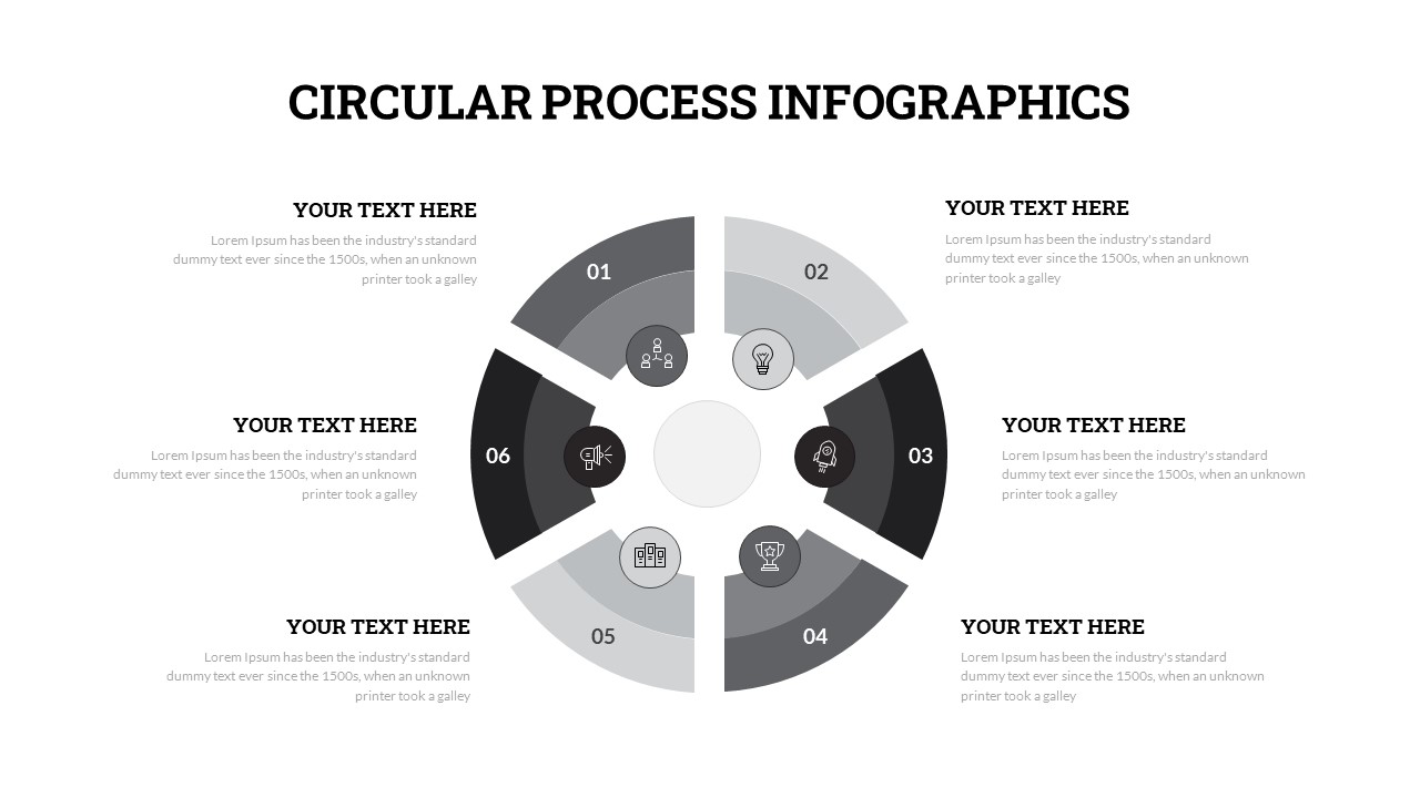 Black and White Infographics PowerPoint template SlideBazaar