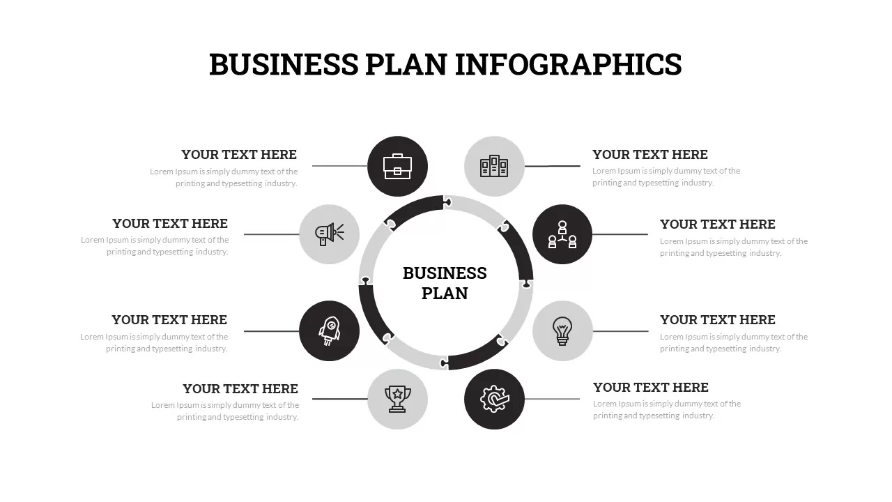 Black and white infographic template