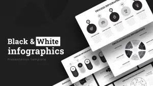 Black and White Infographics PowerPoint template