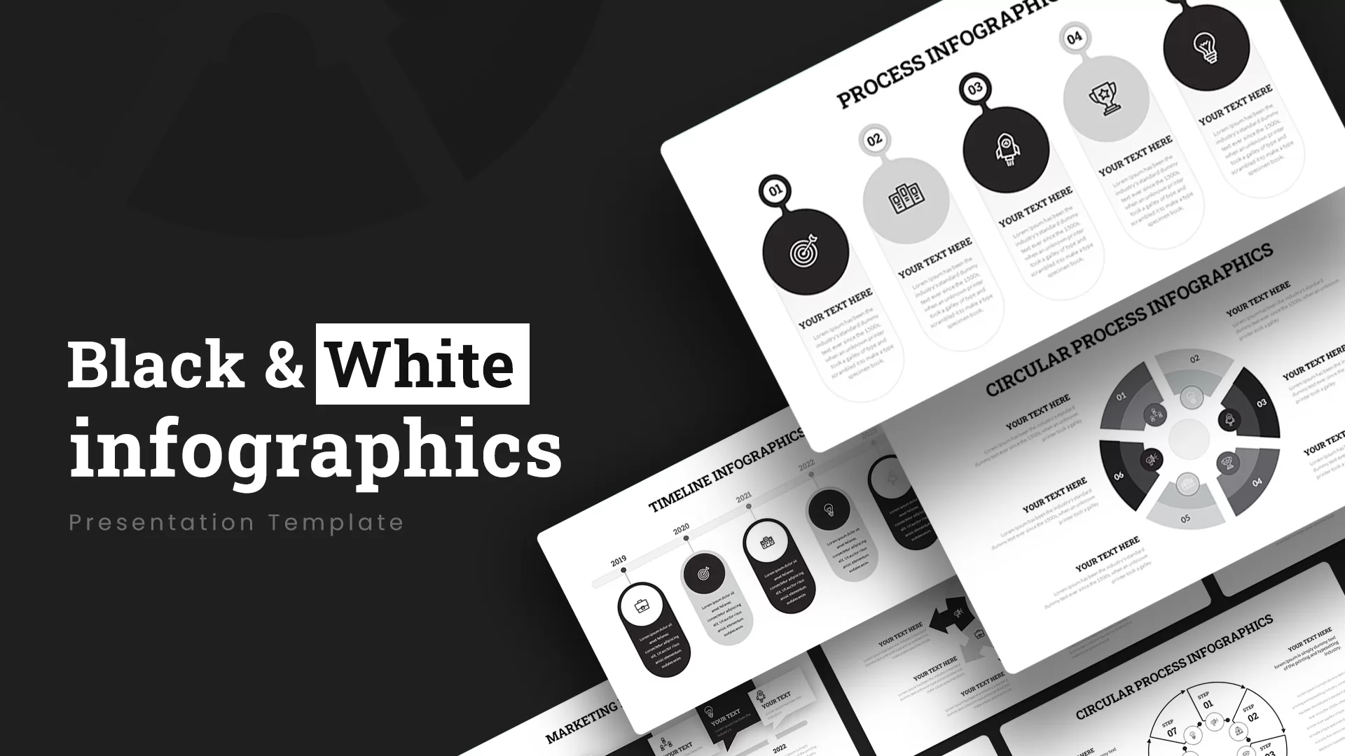 Black and white powerpoint slide deck