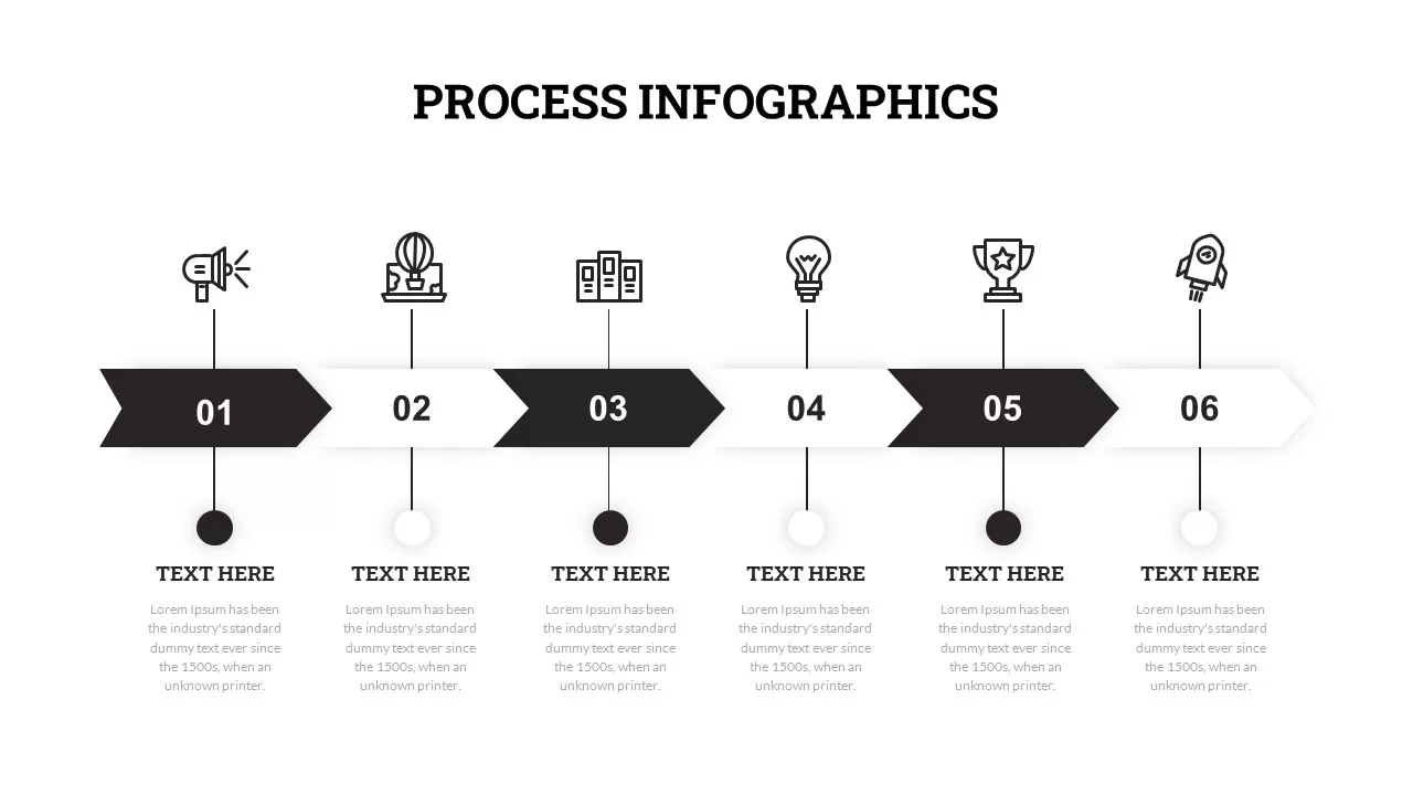 Black and white process infographics