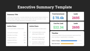 Executive Summary PowerPoint Presentation Template in Black Background