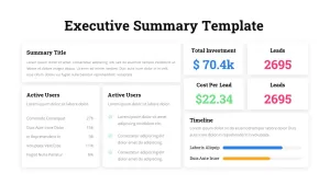 Executive Summary Template Slide for PowerPoint Presentation in White Background