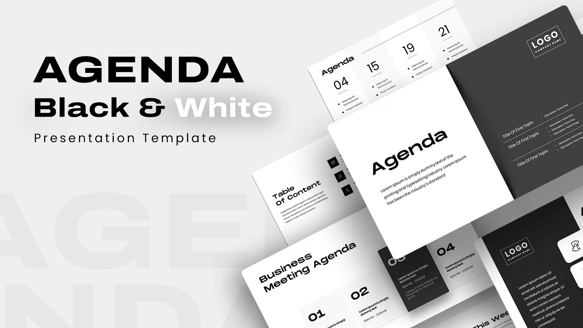 Meeting Agenda Template Black and White