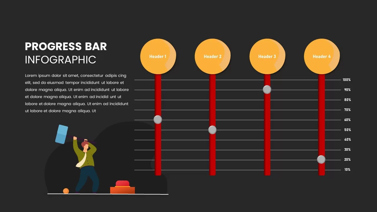 Progress bar comparison infographic