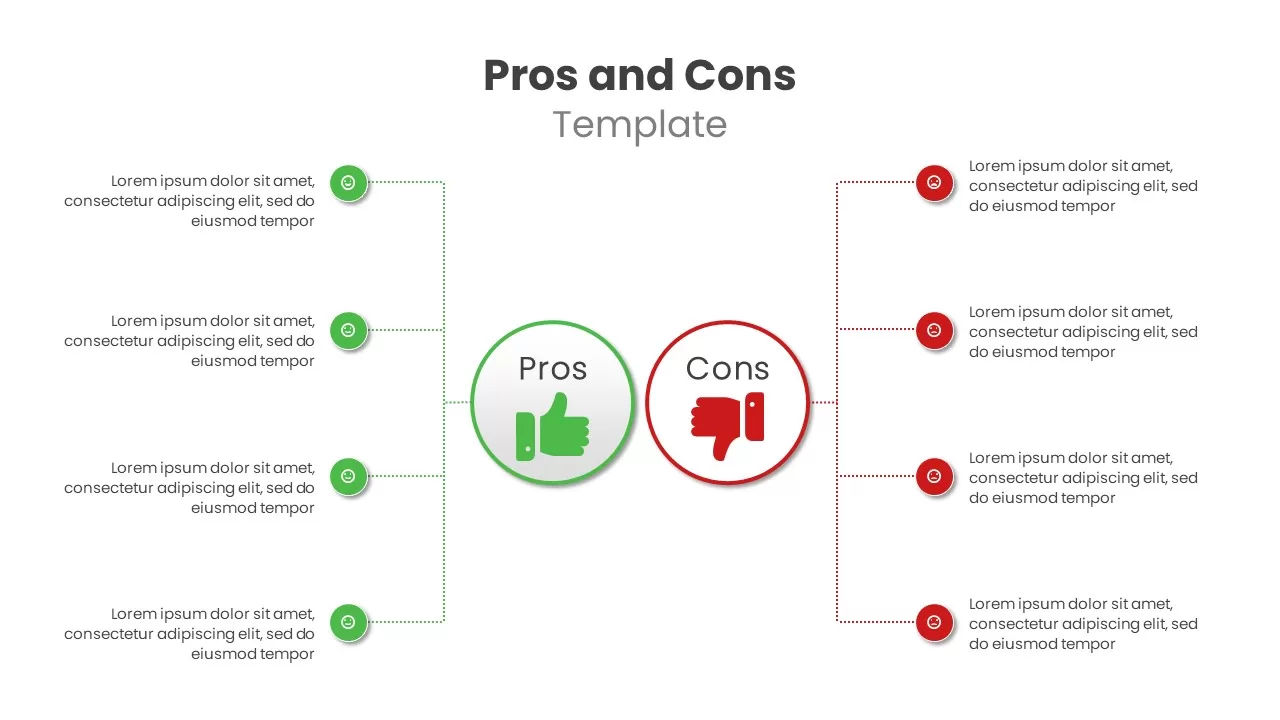 Pros and Cons infographics template