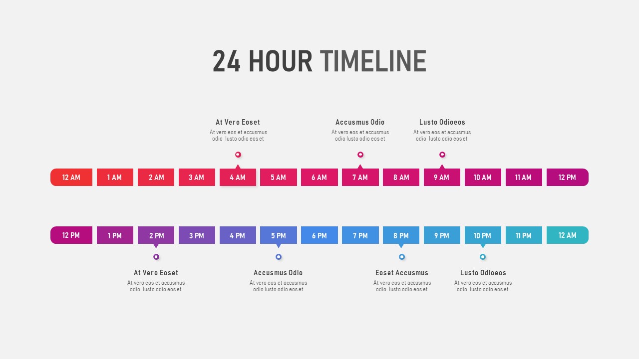 24 Hours Timeline SlideBazaar