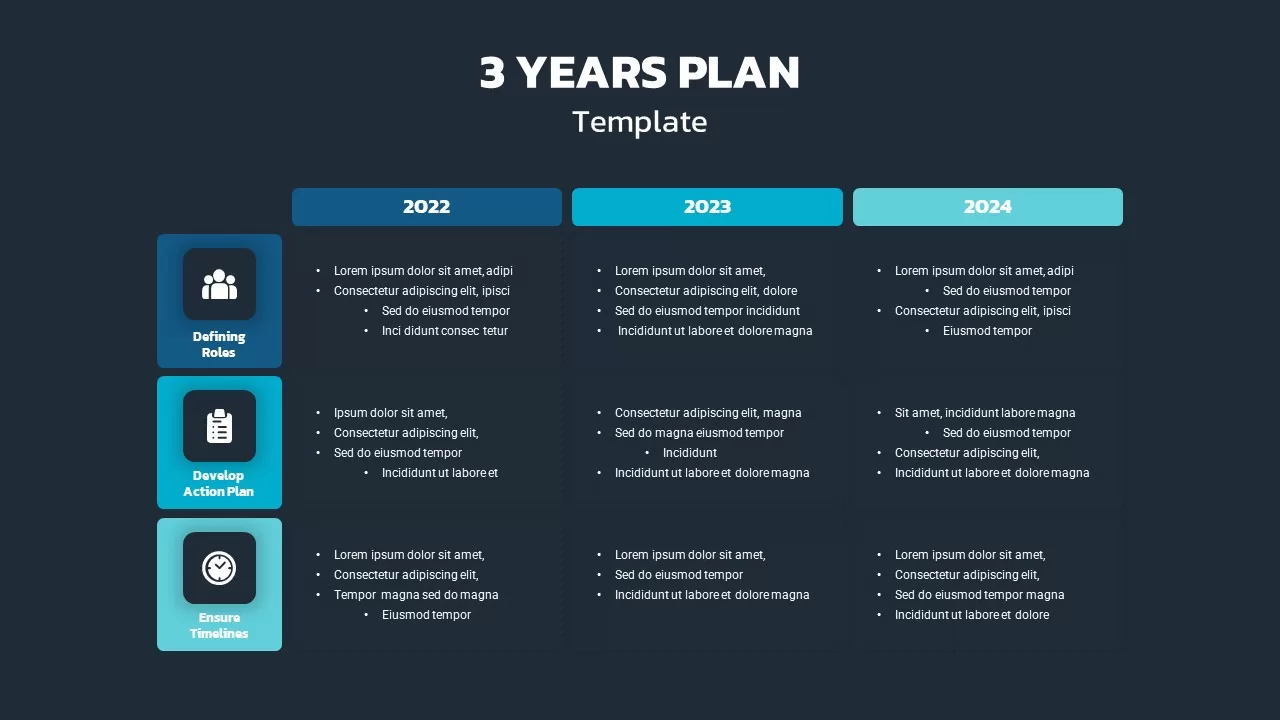 3 year plan